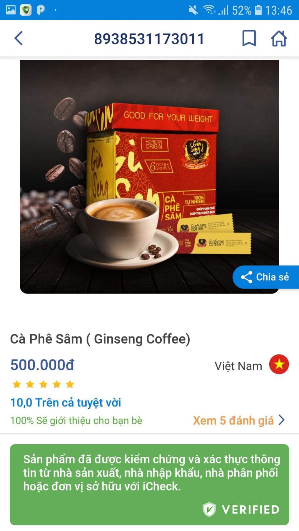 Mua Cà phê sâm Ginseng Coffee chính hãng chính
