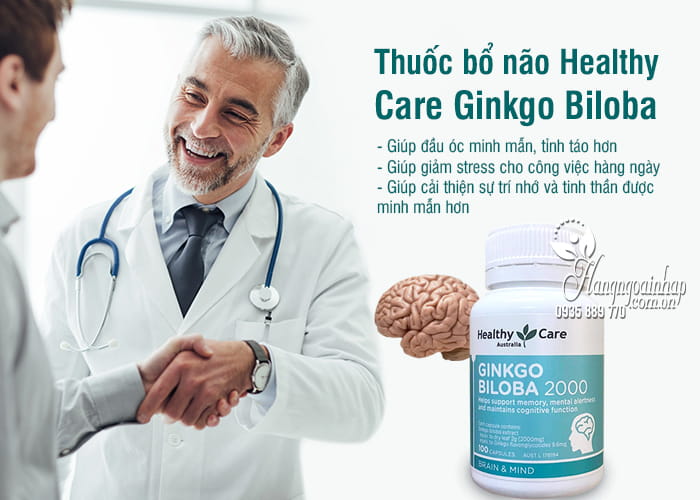 Thuốc bổ não Healthy Care Ginkgo Biloba 2000mg 100 viên của úc